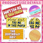 24 Designs Funny Birthday Photo Booth Props Double Sided Signs in Mixcolor, alternate view 3