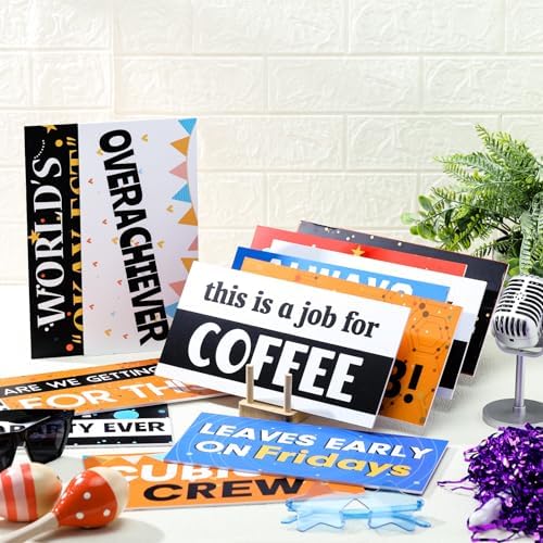 24 Designs Office Party Photo Booth Props Double Sided PVC Signs in Colorful, alternate view 3