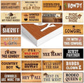24 Designs Western Cowboy Photo Booth Props, Double Sided PVC Signs in Wooden