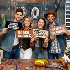 24 Designs Western Cowboy Photo Booth Props, Double Sided PVC Signs in Wooden, alternate view 4