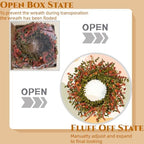 24“ Fall Orange Wreath for Front Door, Rustic Farmhouse Decor, alternate view 5