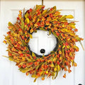 24“ Fall Wreath, Handmade Fall Harvest Wreath, Farmhouse Decor in Fall Orange Wreath