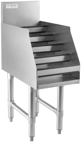 24" Five-Tiered Stainless Steel Liquor Display Rack, 24" W x 23" D in 24"W x 23"D in Silver