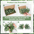 24" Floral Swag for Front Door Greenery Teardrop Swag Eucalyptus Swag Summer Wreath with Eucalyptus Olives, alternate view 4