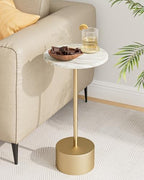 24'' Gold Drink Pedestal Table, Round Martini Cocktail Table