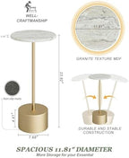 24'' Gold Drink Pedestal Table, Round Martini Cocktail Table, alternate view 2