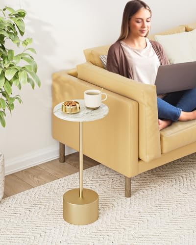 24'' Gold Drink Pedestal Table, Round Martini Cocktail Table, alternate view 3