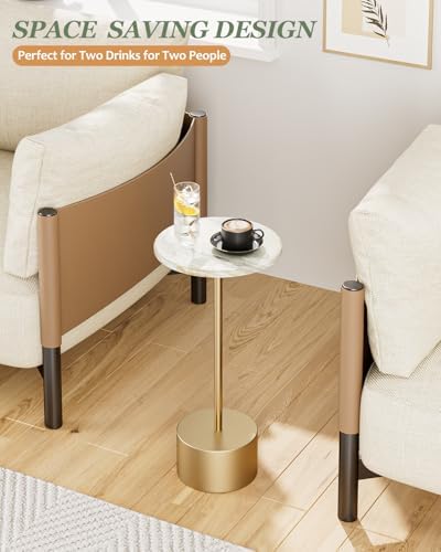 24'' Gold Drink Pedestal Table, Round Martini Cocktail Table, alternate view 5