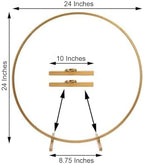 24" Gold Round Arch Wedding Centerpiece, Metal Hoop Wreath Tabletop Decor in Style 5 Gold, alternate view 2