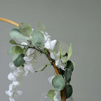 24" Gold Round Arch Wedding Centerpiece, Metal Hoop Wreath Tabletop Decor in Style 5 Gold, alternate view 6