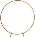24" Gold Round Arch Wedding Centerpiece, Metal Hoop Wreath Tabletop Decor in Style 5 Gold, alternate view 7