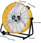 24" High-Velocity Metal Drum Fan, 7700 CFM, 3-Speed Industrial Fan, Heavy Duty for Industrial & Commercial Use, alternate