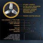24" High-Velocity Metal Drum Fan, 7700 CFM, 3-Speed Industrial Fan, Heavy Duty for Industrial & Commercial Use, alternate