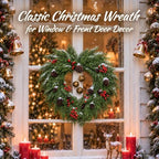 24 in Christmas Wreath for Front Door, Heart Wreath with Bells in Heart, alternate view 5