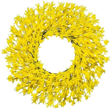 24 Inch Artificial Yellow Forsythia Wreaths Spring Summer Fall Wreath