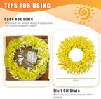24 Inch Artificial Yellow Forsythia Wreaths Spring Summer Fall Wreath, alternate view 4