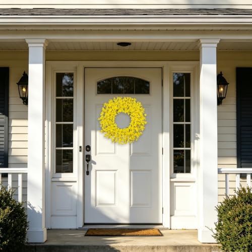 24 Inch Artificial Yellow Forsythia Wreaths Spring Summer Fall Wreath, alternate view 7
