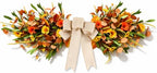 24 inch Fall Front Door Teardrop Swag Artificial Daisy Table Centerpiece