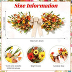 24 inch Fall Front Door Teardrop Swag Artificial Daisy Table Centerpiece, alternate view 3