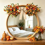 24 inch Fall Front Door Teardrop Swag Artificial Daisy Table Centerpiece, alternate view 5