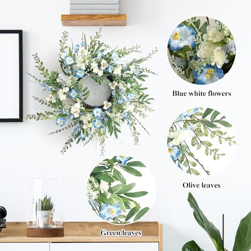 24 Inch Fall Wreath for Front Door Artificial FloralWreath, alternate view 4