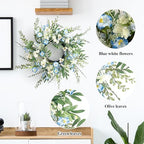 24 Inch Fall Wreath for Front Door Artificial FloralWreath, alternate view 4