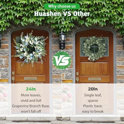 24 Inch Fall Wreath for Front Door Artificial FloralWreath, alternate view 5