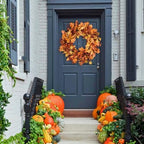 24 Inch Fall Wreath for Front Door, Berry Maple Leaf Autumn Wreaths Decor, alternate view 5