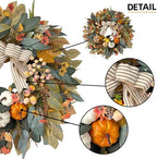24 Inch Fall Wreath for Front Door, Pumpkin Wreath Farmhouse Decor, alternate view 4