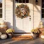 24 Inch Fall Wreath for Front Door, Pumpkin Wreath Farmhouse Decor, alternate view 5