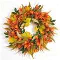 24 Inch Fall Wreath for Front Door with Flowers in Fall