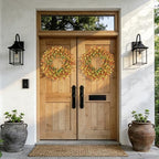 24 Inch Fall Wreaths for Front Door, Daisy Wreath with Wild Floral for Farmhouse Porch Wall Living Room Home, alternate view