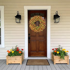 24 Inch Fall Wreaths for Front Door, Daisy Wreath with Wild Floral for Farmhouse Porch Wall Living Room Home, alternate view