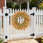 24 Inch Fall Wreaths for Front Door, Daisy Wreath with Wild Floral for Farmhouse Porch Wall Living Room Home, alternate view