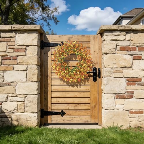 24 Inch Fall Wreaths for Front Door, Daisy Wreath with Wild Floral for Farmhouse Porch Wall Living Room Home, alternate view
