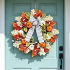 24 Inch Fall Wreaths for Front Door, Home Decor Farmhouse Off White in Off White, alternate view 5