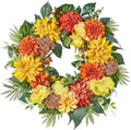 24-Inch Fall Wreaths for Front Door with Hydrangeas Dahlias Daisy Silk Flowers and Berry Greenery for All