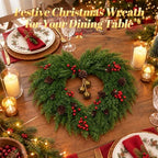 24 Inch Heart Artificial Christmas Wreath with Bronzed Bells, alternate view 6
