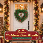 24 Inch Heart Artificial Christmas Wreath with Bronzed Bells, alternate view 7