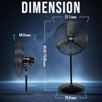 24 Inch High Velocity Outdoor Oscillating Pedestal Fan IPX4, Industrial Use 2 Speed 7600 CFM 1/4 HP 10 FT Cord, alternate