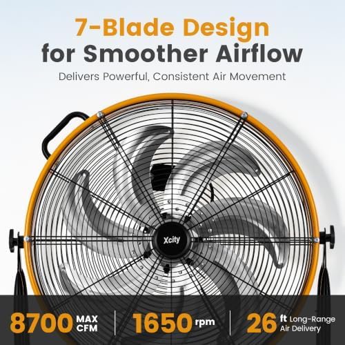 24 Inch Industrial Drum Fan with 8700 CFM 3-Speed Control, alternate view 4