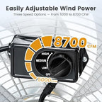 24 Inch Industrial Drum Fan with 8700 CFM 3-Speed Control, alternate view 5
