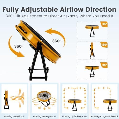 24 Inch Industrial Drum Fan with 8700 CFM 3-Speed Control, alternate view 7