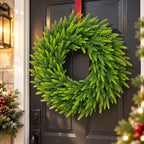 24 Inch Norfolk Pine Wreath, Christmas Front Door Decor