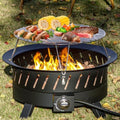 24 inch Portable Propane Fire Pits with Grill in BLACK