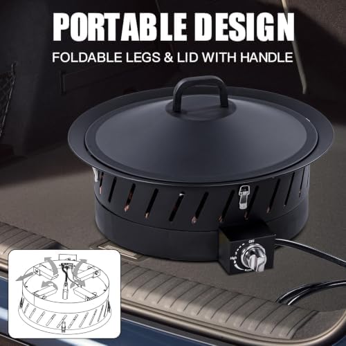 24 inch Portable Propane Fire Pits with Grill in BLACK, alternate view 3