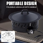 24 inch Portable Propane Fire Pits with Grill in BLACK, alternate view 3