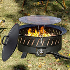 24 inch Portable Propane Fire Pits with Grill in BLACK, alternate view 6