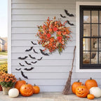 24 Inch Pumpkin Fall Wreath for Front Door with Berry & Mixed Leaves, alternate view 7