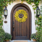 24 Inch Spring Wreath for Front Door, Artificial Yellow Forsythia Flower Grapevine Wreath for All Seasons, alternate view 5